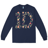 Navy one direction flower [tw] Long Sleeve Tee - linhVisuals