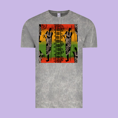 African Silhouette Seamless Pattern Vintage Tee Designed By Bundleandbundleshop