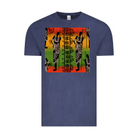 Vintage Denim african silhouette seamless pattern Vintage Tee - BundleAndBundleShop
