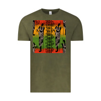 Vintage Olive african silhouette seamless pattern Vintage Tee - BundleAndBundleShop
