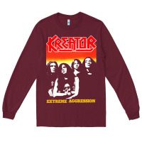 Burgundy kreator essential music Long Sleeve Tee - linhVisuals