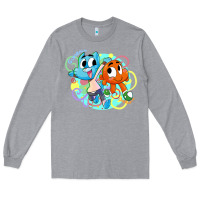 Heather Grey gumball and darwin Long Sleeve Tee - linhVisuals