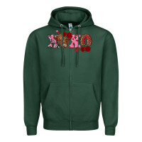 Sports Green xoxo highland cow Zipper Hoodie - RanaPortraitStore