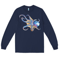 Navy octopus t  shirtoctopus t  shirt Long Sleeve Tee - linhVisuals