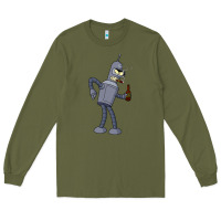 Army Green futurama bender Long Sleeve Tee - linhVisuals