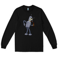 Black futurama bender Long Sleeve Tee - linhVisuals