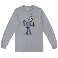 Heather Grey futurama bender Long Sleeve Tee - linhVisuals