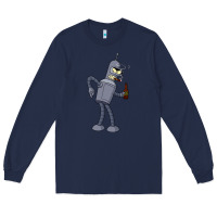 Navy futurama bender Long Sleeve Tee - linhVisuals