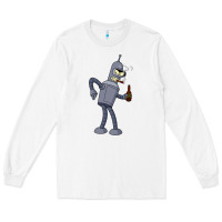 White futurama bender Long Sleeve Tee - linhVisuals