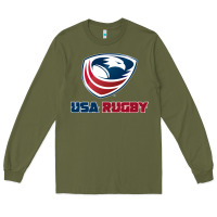 Army Green usa rugby Long Sleeve Tee - linhVisuals