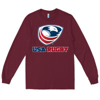 Burgundy usa rugby Long Sleeve Tee - linhVisuals