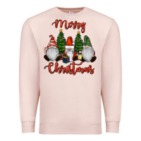 Pale Pink Merry Christmas Gnomes Premium Sweatshirt - RanaPortraitStore