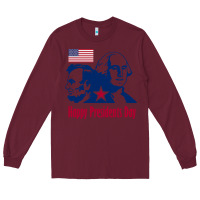 Burgundy presidents day Long Sleeve Tee - linhVisuals