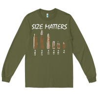 Army Green size matters Long Sleeve Tee - linhVisuals