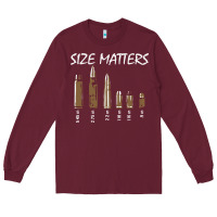 Burgundy size matters Long Sleeve Tee - linhVisuals