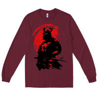 Burgundy samurai warrior Long Sleeve Tee - linhVisuals