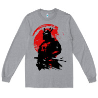 Heather Grey samurai warrior Long Sleeve Tee - linhVisuals