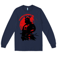 Navy samurai warrior Long Sleeve Tee - linhVisuals
