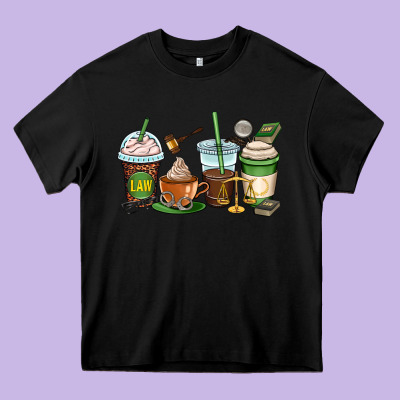 Lawyer Coffee Cups Heavy Core Tee Designed By Oliviacreatesart