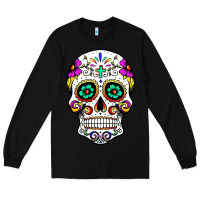 Black sugar skull Long Sleeve Tee - linhVisuals
