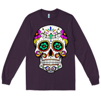 Plum sugar skull Long Sleeve Tee - linhVisuals