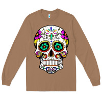 Toasted Coconut sugar skull Long Sleeve Tee - linhVisuals