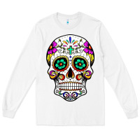 White sugar skull Long Sleeve Tee - linhVisuals