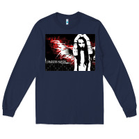 Navy Marilyns angel with scabbed wings Long Sleeve Tee - linhVisuals
