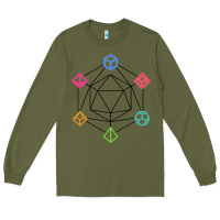 Army Green minimal dnd Long Sleeve Tee - linhVisuals