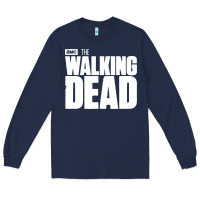 Navy the walking dead blood Long Sleeve Tee - linhVisuals