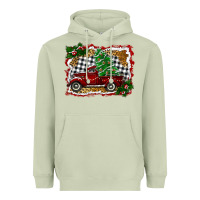 Matcha Christmas Truck With Christmas Tree Heavyweight Hoodie - RanaPortraitStore