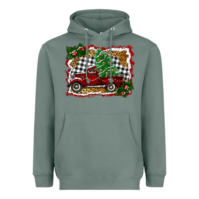 Christmas Truck With Christmas Tree Heavyweight Hoodie by RanaPortraitStore | Teevron