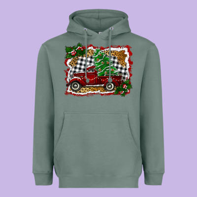 Christmas Truck With Christmas Tree Heavyweight Hoodie Designed By Ranaportraitstore