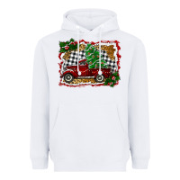 White Christmas Truck With Christmas Tree Heavyweight Hoodie - RanaPortraitStore