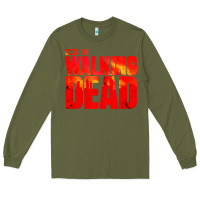 Army Green the walking dead blood Long Sleeve Tee - linhVisuals