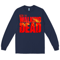 Navy the walking dead blood Long Sleeve Tee - linhVisuals