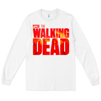 White the walking dead blood Long Sleeve Tee - linhVisuals