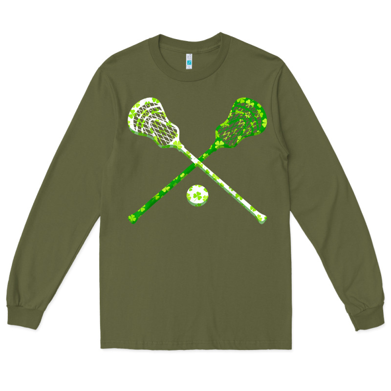 Funny Lacrosse St Patricks Day Boys Men Shamrock Ball T Shirt Long Sleeve Tee by linhVisuals | Teevron
