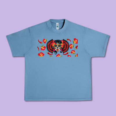 Sugar Skull Rose Libbey Glass Urban Heavy Tee Designed By Bundleandbundleshop