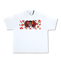 White sugar skull rose libbey glass Urban Heavy Tee - BundleAndBundleShop