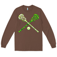 Chestnut funny lacrosse st patricks day boys men shamrock ball t shirt Long Sleeve Tee - linhVisuals