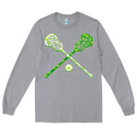 Heather Grey funny lacrosse st patricks day boys men shamrock ball t shirt Long Sleeve Tee - linhVisuals