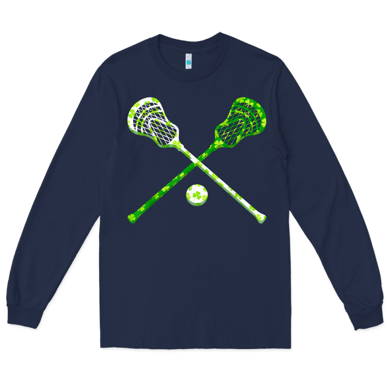 Funny Lacrosse St Patricks Day Boys Men Shamrock Ball T Shirt Long Sleeve Tee by linhVisuals | Teevron