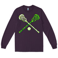 Plum funny lacrosse st patricks day boys men shamrock ball t shirt Long Sleeve Tee - linhVisuals
