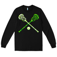 Black funny lacrosse st patricks day boys men shamrock ball t shirt Long Sleeve Tee - linhVisuals