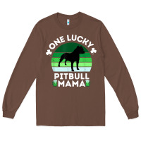 Chestnut funny st patrick's day one lucky pitbull mama pitbulldog t shirt Long Sleeve Tee - linhVisuals