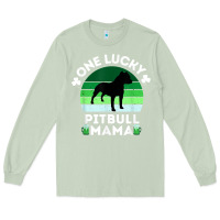 Matcha funny st patrick's day one lucky pitbull mama pitbulldog t shirt Long Sleeve Tee - linhVisuals