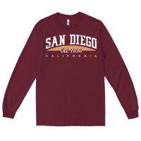 Burgundy san diego california Long Sleeve Tee - linhVisuals