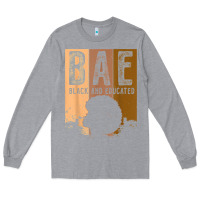 Heather Grey black history month bae black and educated melanin women t shirt Long Sleeve Tee - linhVisuals