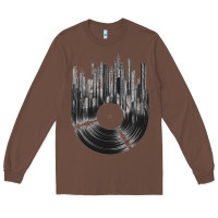 Chestnut vinyl record cityscape Long Sleeve Tee - linhVisuals